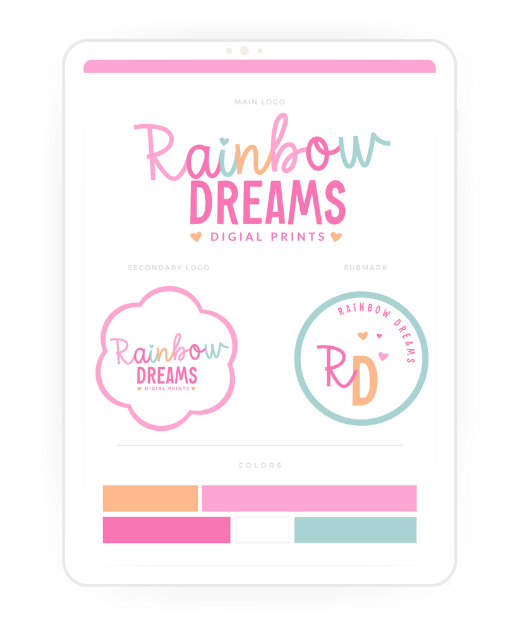 Custom Rainbow Canva Logo Bundle, Free Logo Maker